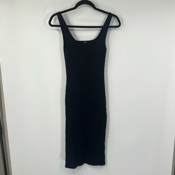 Wilfred Aritzia Black Ribbed Midi Dress - Picture 4 of 6